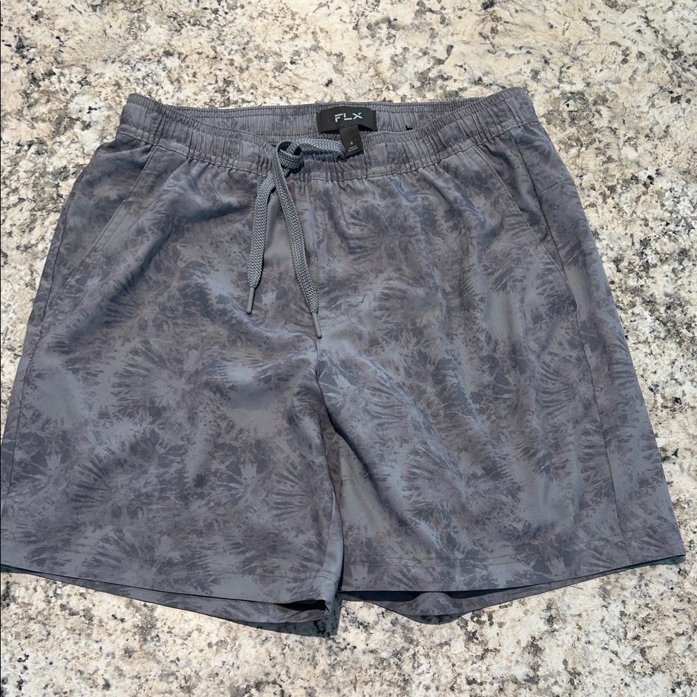 Men's Gray Tie-Dye Swim Shorts